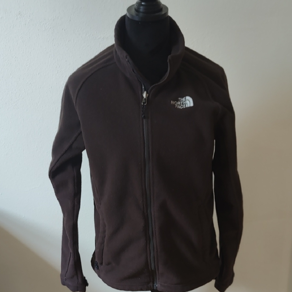 North Face brown womens fleece jacket sz M